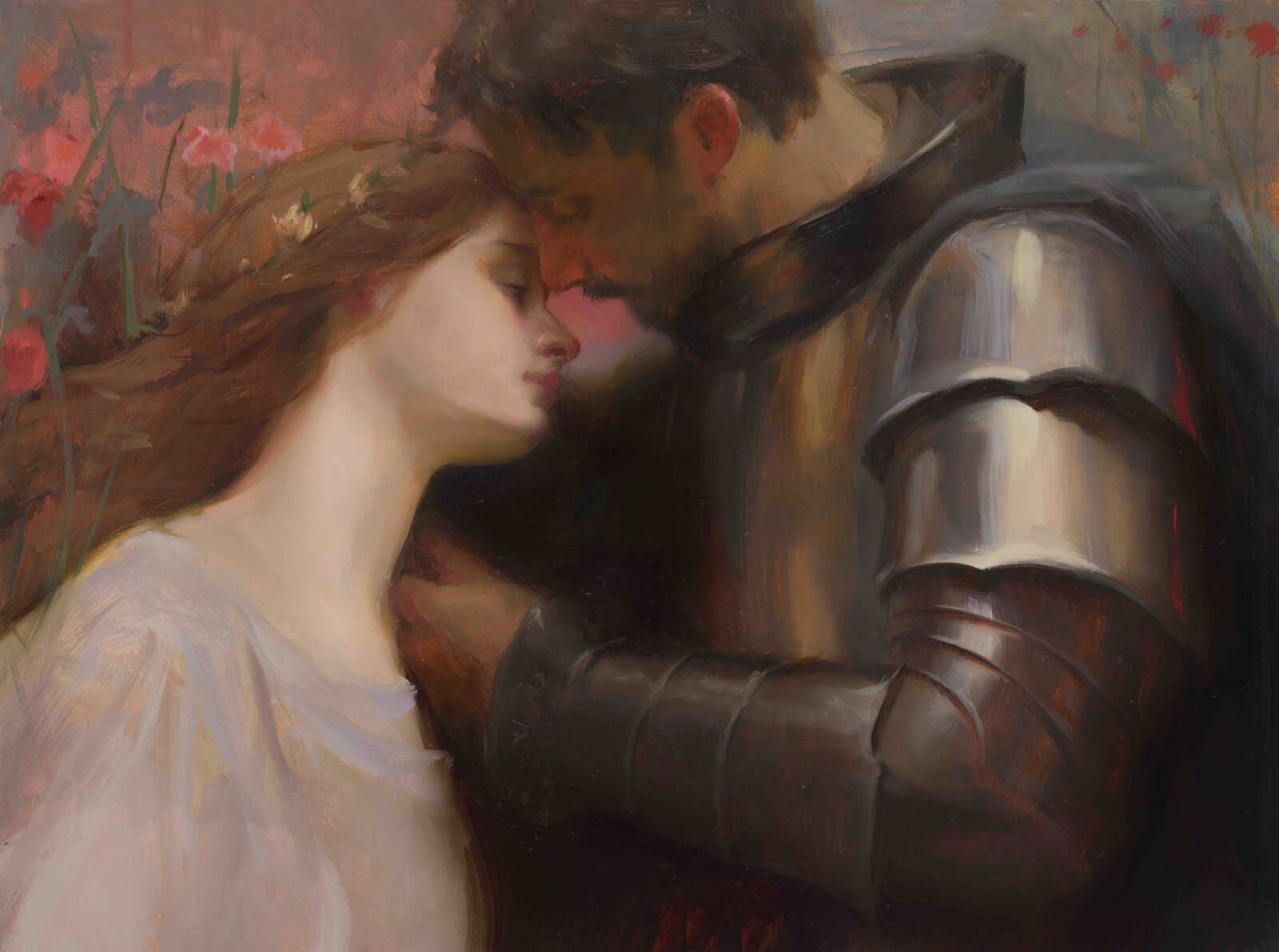 Maiden and knight commission painting